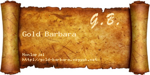 Gold Barbara névjegykártya